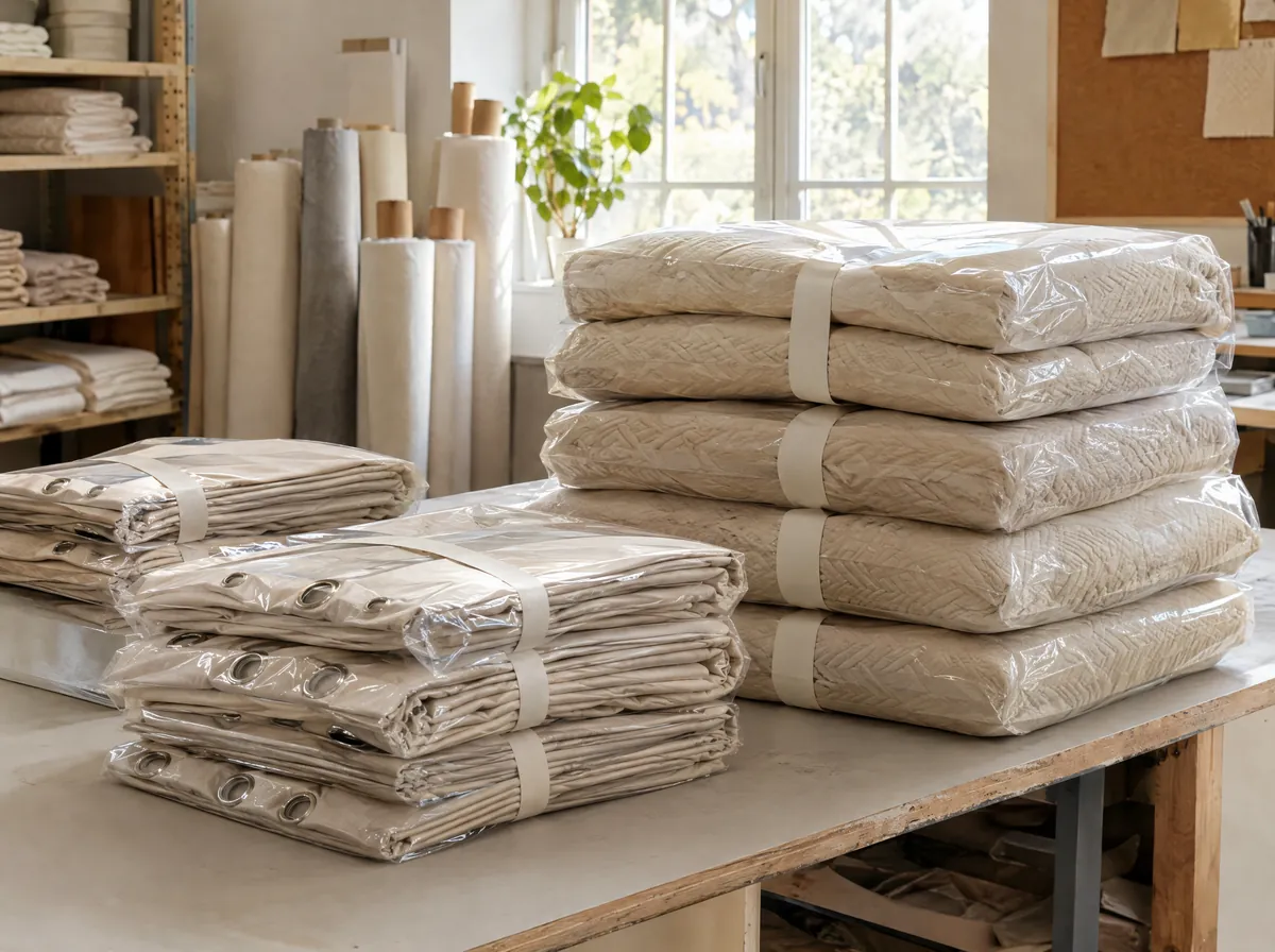 Složený hotelový textil připravený k expedici
